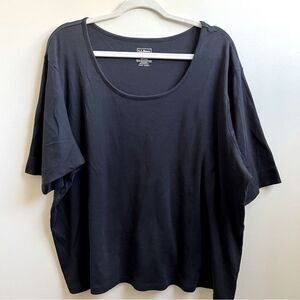 L.L. Bean black cotton plus size tee top 3X